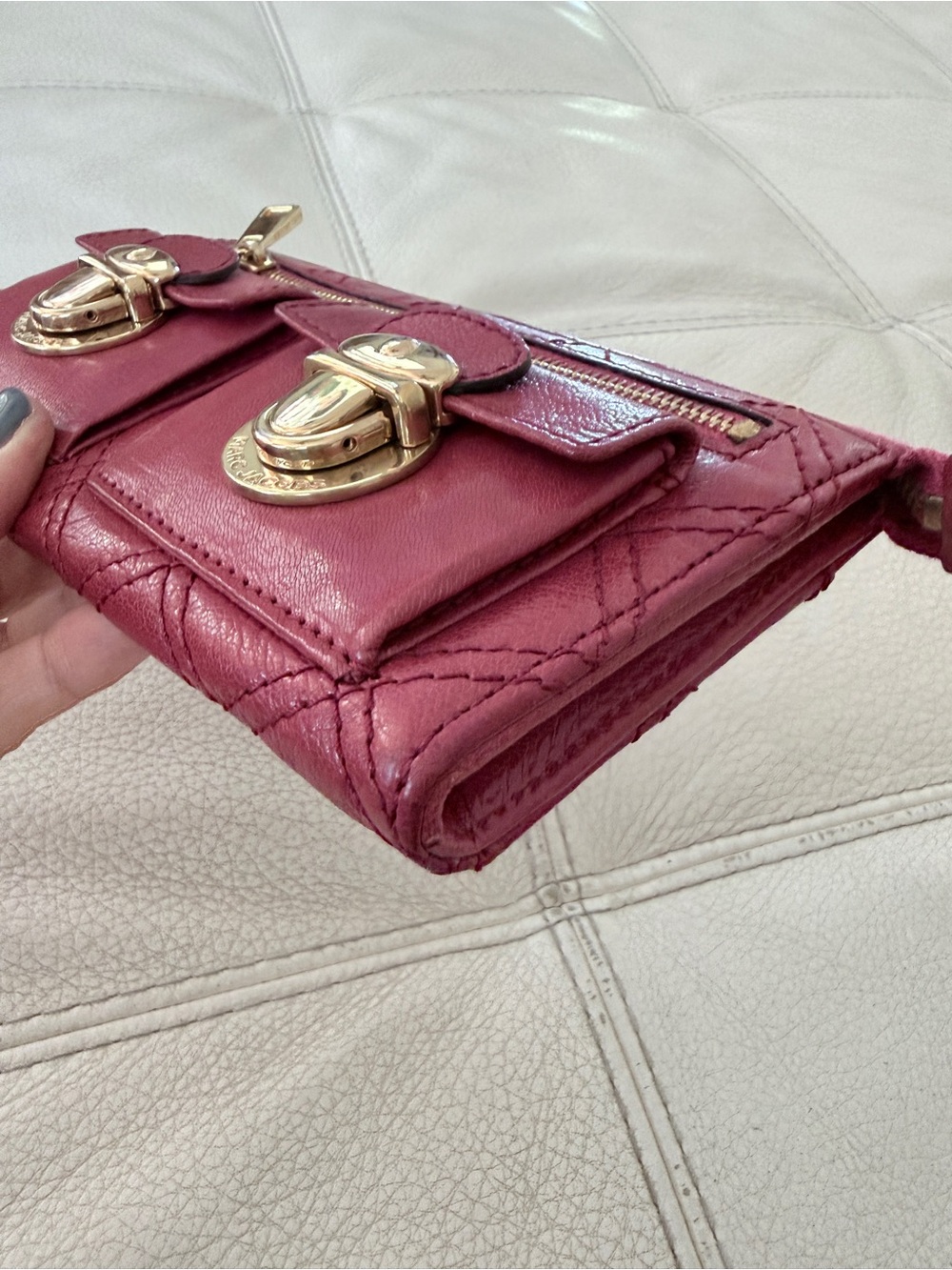 Marc Jacobs Quilted Rose Pink Wristlet Wallet with Gold Hardware - Picture 4 of 14